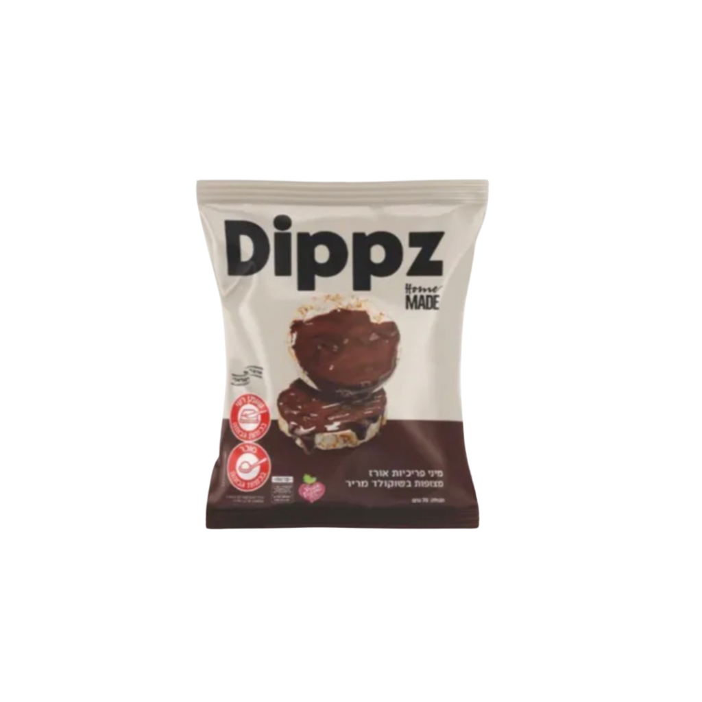 DIPPZ – מיני פריכיות אורז מצופות בשוקולד מריר