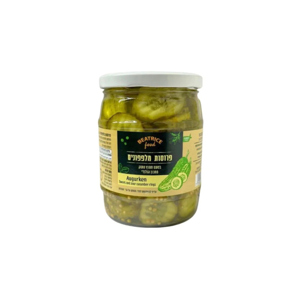 פרוסות מלפפון בטעם חמוץ מתוק